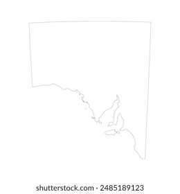 Blank map of South Australia state. Vector illustration