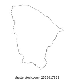 Blank map of the Ceará state isolated on white background. Vector illustration