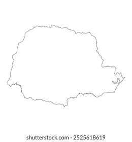 Blank map of the Paraná state isolated on white background. Vector illustration