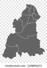 Blank map State Kelantan of Malaysia. High quality map Kelantan with municipalities on transparent background for your web site design, logo, app, UI.  Malaysia.  EPS10. 