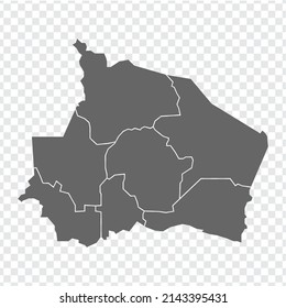 Blank map State Negeri Sembilan of Malaysia. High quality map Negeri Sembilan with municipalities on transparent background for your web site design, logo, app, UI.  Malaysia.  EPS10. 