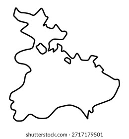 Leere Karte von Tavush einzeln auf weißem Hintergrund. Vektorgrafik