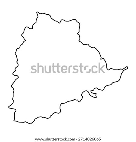 Blank map of Telangana isolated on white background. Vector illustration