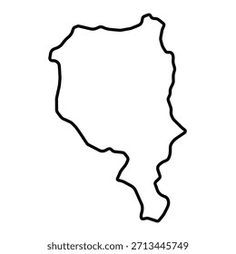 Leere Karte des Tessins einzeln auf weißem Hintergrund. Vektorgrafik