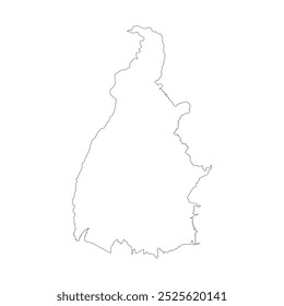 Mapa em branco do estado de Tocantins isolado no fundo branco. Ilustração vetorial