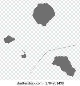 Blank map Tristan da Cunha. High quality map of  Tristan da Cunha on transparent background for your web site design, logo, app, UI.  UK. Stock vector.  EPS10. 