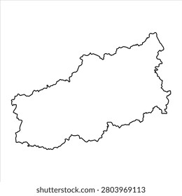 Blank map of Tver Oblast isolated on white background. Vector illustration