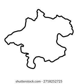 Mapa em branco da Alta Áustria isolado no fundo branco. Ilustração vetorial
