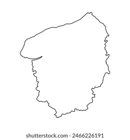 Blank map of Upper Normandy province. Vector illustration