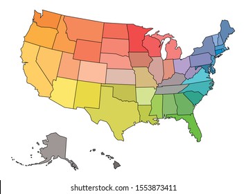Blank Map Usa United States America Stock Vector Royalty Free 1553873411 Shutterstock