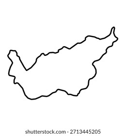 Mapa en blanco de Valais aislado sobre fondo blanco. Ilustración vectorial