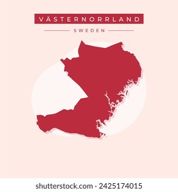 Leere Karte Vasternorrland County of Sweden. Hochwertige Karte Vasternorrland County auf transparentem Hintergrund für Ihre Website Design, Logo, App, UI. Schweden. EPS10.