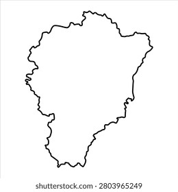Blank map of Yaroslavl Oblast isolated on white background. Vector illustration