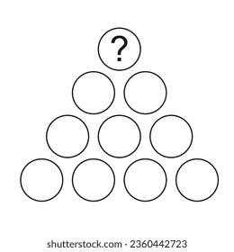 Blank maths pyramid template. Clipart image