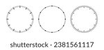 Blank mechanical clock face divided into seconds and minutes. Round meter scale. Watch dial. Timer template. Simple clock face. Vector illustration on white background.