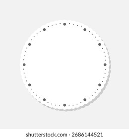 Etiqueta engomada mecánica en blanco del icono de la cara del reloj aislada en fondo gris