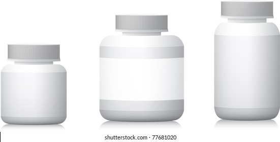 Blank medicine bottles realistic vector illustration