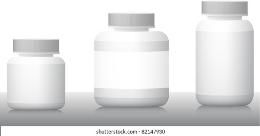 Blank medicine bottles realistic vector illustration