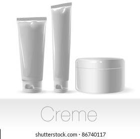 Blank medicine packages of creme. Vector illustration. Graphic Design Editable For Your Design.