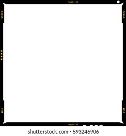 Blank medium format negative picture frame,with free copy space, isolated on white background, 