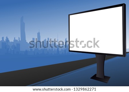 Blank Mega Outdoor Advertisement Board Black And Blue Theme