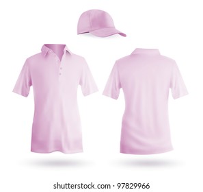Blank men's polo and a baseball cap template.