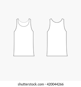 Blank men's vest in front, back and side views