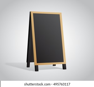 Blank Menu Board Mockup, Wooden Pillar