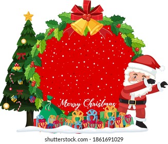 Blank Merry Christmas card template illustration