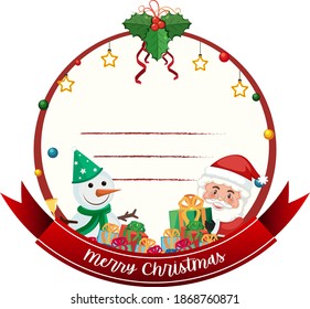 Blank Merry Christmas card template illustration