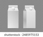 Blank Milk And Juice Carton Packaging Realistic 3d Vector Mockup Isolated On A Transparent Background