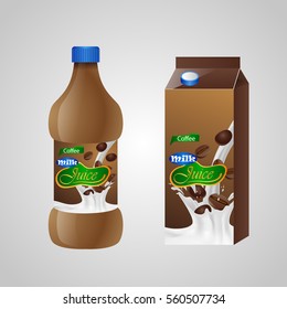 Blank milk or juice coffee pack. illuctration