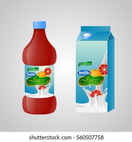 Blank milk or juice pack. illuctration