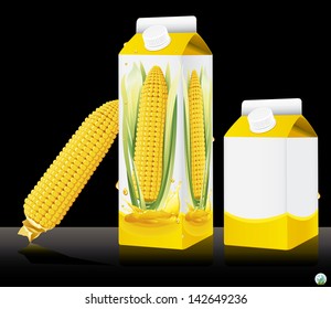 Blank milk or juice pack. Vector illuctration