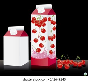 Blank milk or juice pack. Vector illuctration