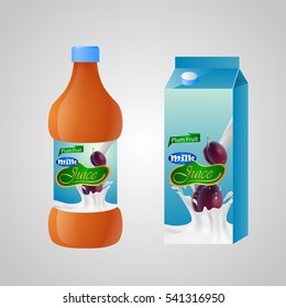 Blank milk or juice pack. Vector illuctration
