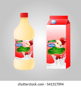 Blank milk or juice pack. Vector illuctration