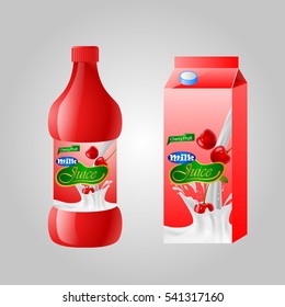 Blank milk or juice pack. Vector illuctration