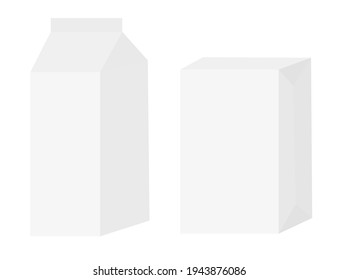 Blank milk package.Juice cardboard box mockup vector design.