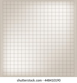 Blank millimeter paper. Old yellow gold grid sheet. 
