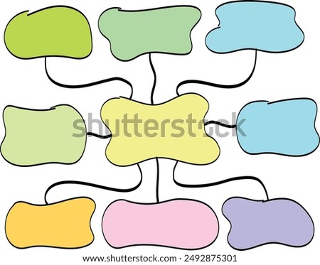 blank mind map sketch, infographics template