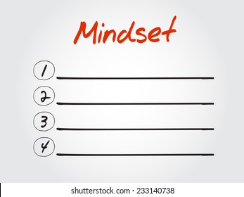 Blank Mindset list, vector concept background