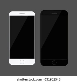 Blank mobile phone smartphone mockup screen background vector template 