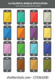 Blank mobile phone,colorful version,vector