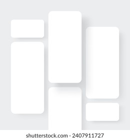 Blank Mobile Screens For App Design Showcase. Vector Illustration