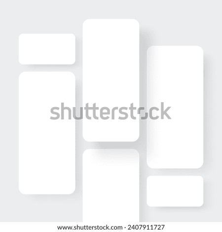 Blank Mobile Screens For App Design Showcase. Vector Illustration