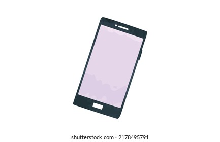 Blank Mobile Smartphone Clipart. Simple Mobile Smart Phone Watercolor Style Vector Illustration Isolated On White Background. Cellphone Cartoon Hand Drawn Doodle Style. Office Supplies Drawing