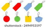 blank mock up paper price tags or gift tags., label, badge. template shopping labels in different shapes