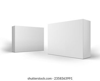 Blank Mockup Boxes For Your Product Isolated On White. EPS10 Vector