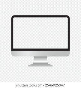  blank mockup computer desktop on transparent background.computer desktop in flat design illustration